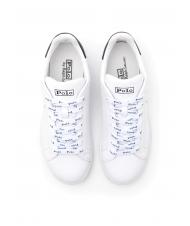 RALPH LAUREN HERITAGE COURT II NAPPA Sneakers da uomo in pelle white/newport navy pp - Scarpe Uomo - 4