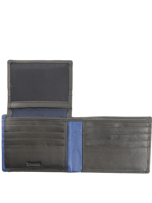 STRIPE Portafoglio in pelle con flap black/navy - Portafogli Uomo