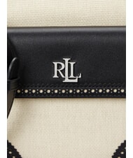 RALPH LAUREN MARCY Borsa camera case in paglia con tasca light natural/black - Borse Donna - 4