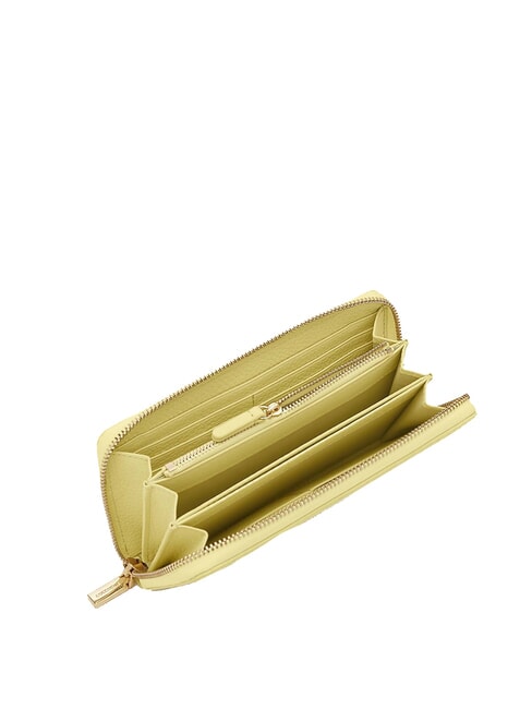 METALLIC SOFT Portafoglio in pelle martellata lime wash - Portafogli Donna