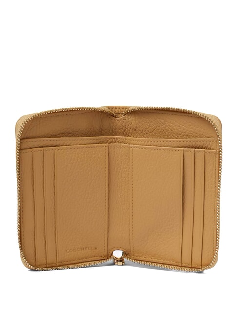 METALLIC SOFT Portafoglio piccolo in pelle martellata fresh beige - Portafogli Donna