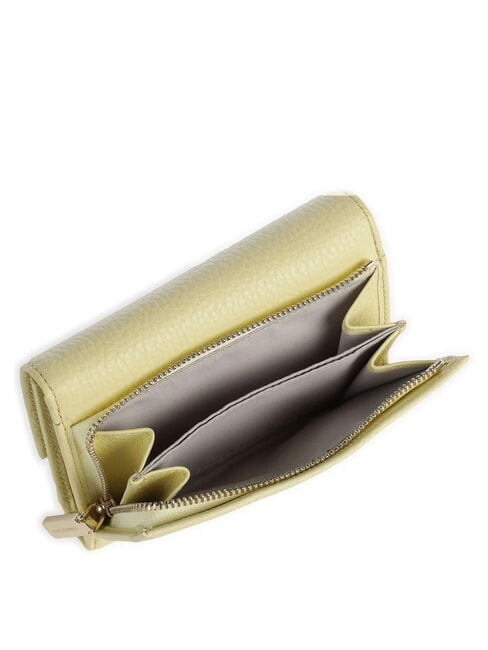 METALLIC SOFT Portafoglio bifold pelle martellata lime wash - Portafogli Donna