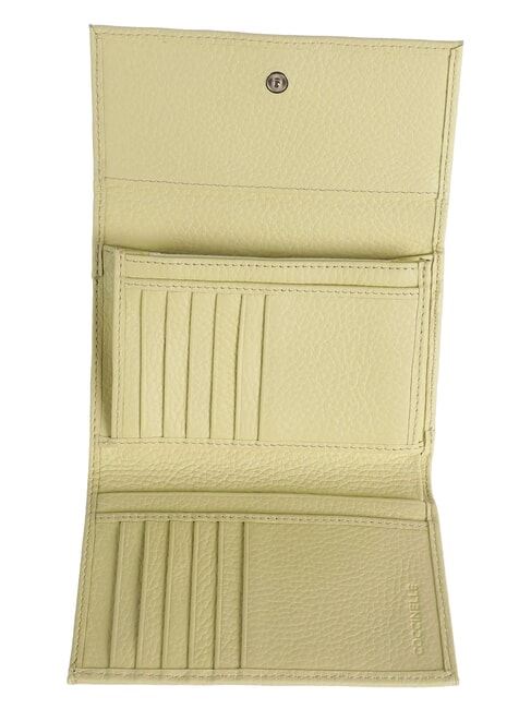 METALLIC SOFT Portafoglio bifold pelle martellata lime wash - Portafogli Donna