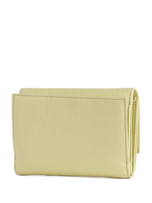 METALLIC SOFT Portafoglio bifold pelle martellata lime wash - Portafogli Donna