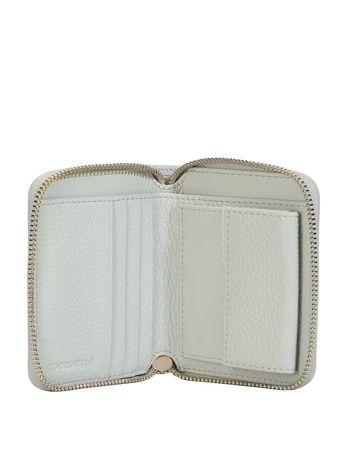 METALLIC SOFT Small leather wallet celadon green - Portafogli Donna