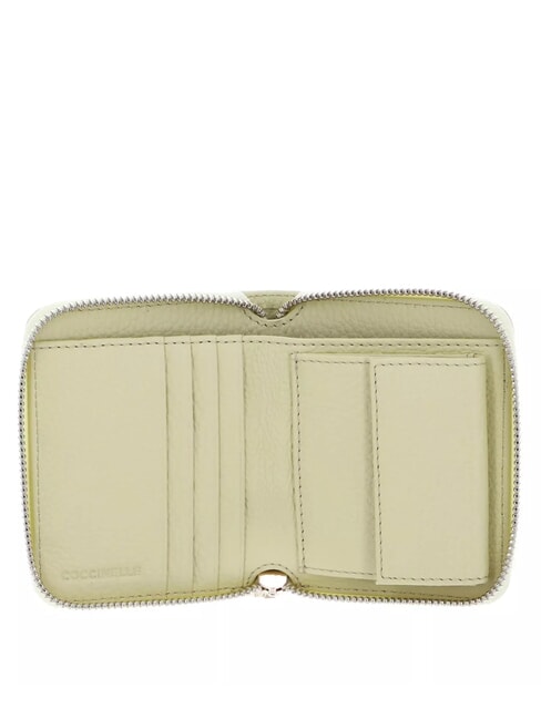 METALLIC SOFT Small leather wallet lime wash - Portafogli Donna