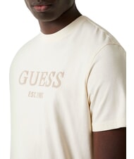 GUESS BOX LOGO T-shirt con logo ricamato pearl white - T-shirt Uomo - 3