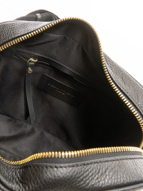 NINA Borsa camera case in pelle con tracolla in tessuto Nero - Borse Donna