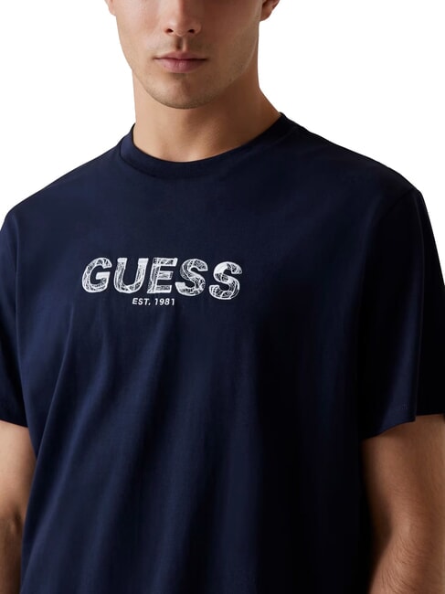 BSC EMBROIDERY LOGO T-shirt in cotone con logo ricamato smart blue multi - T-shirt Uomo