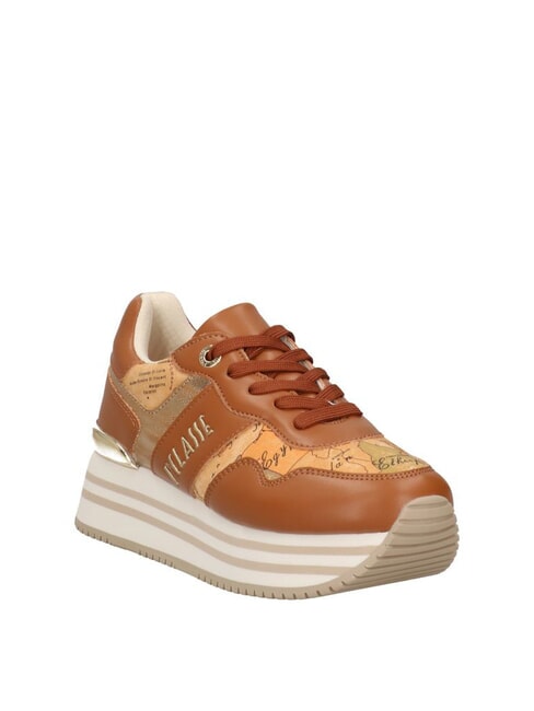GEO JR Sneakers platform logo laterale Cuoio/Geo Beige - Scarpe Donna