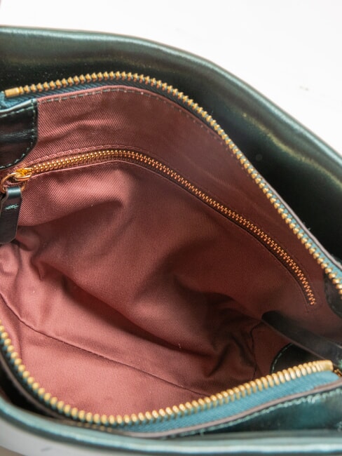 CAMPIONARIO - BOHEME PEPITA Borsa mini in pelle metallizzata kale green - Borse Donna