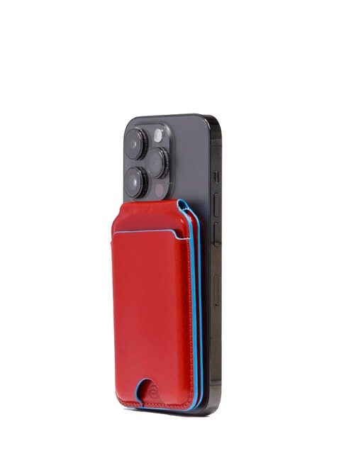 BLUE SQUARE Portacard MagSafe con tracker ROSSO - Portafogli Uomo