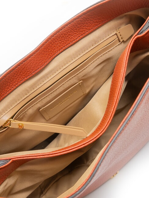 HELENA ROUND Borsa piccola in pelle a tracolla brick red - Borse Donna