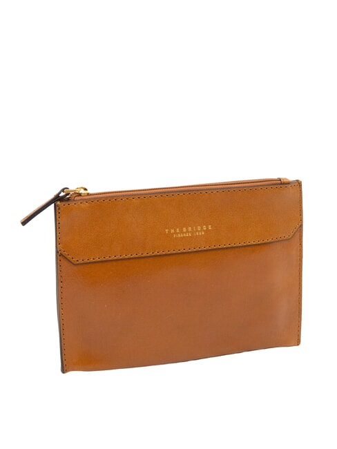 DANTE  Necessaire in pelle cognac/oro - Bustine & Necessaire