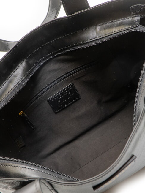 CARLOTTA Borsa shopping in pelle Nero Oro - Borse Donna