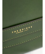 THE BRIDGE LUCREZIA Pochette con polsierina in pelle verde inglese abb. oro - Borse Donna - 3
