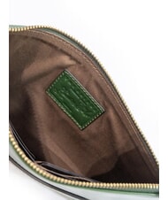 THE BRIDGE LUCREZIA Pochette con polsierina in pelle verde inglese abb. oro - Borse Donna - 5