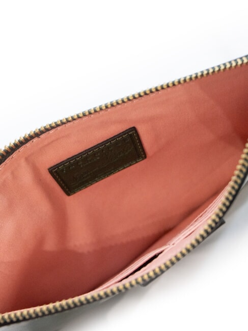 FIONA Pochette piatta in pelle con polsierina verde inglese abb. oro - Borse Donna