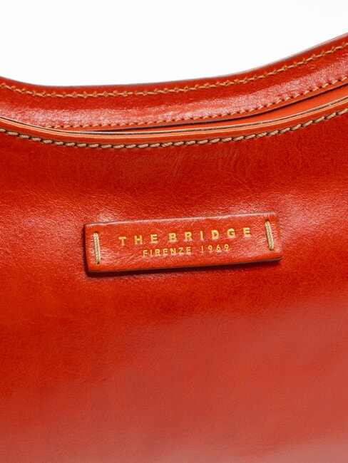 GIORGIA Borsa a spalla in pelle arancio bruciato abb. oro - Borse Donna