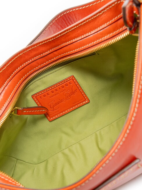 GIORGIA Borsa a spalla in pelle arancio bruciato abb. oro - Borse Donna