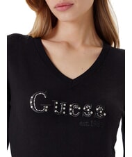 GUESS KENZIE LOGO Maglioncino scollo a V jetbla - Maglie Donna - 4
