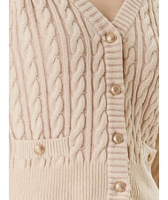 GUESS GISELLE Cardigan a trecce con bottoni cream vanise - Maglie Donna - 4