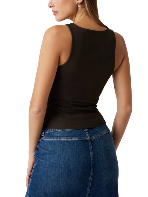 NEW SL ROUND GUENDALINA Canotta logo 4G strass espresso brown - T-shirt e Top Donna