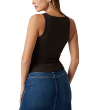 GUESS NEW SL ROUND GUENDALINA Canotta logo 4G strass espresso brown - T-shirt e Top Donna - 2