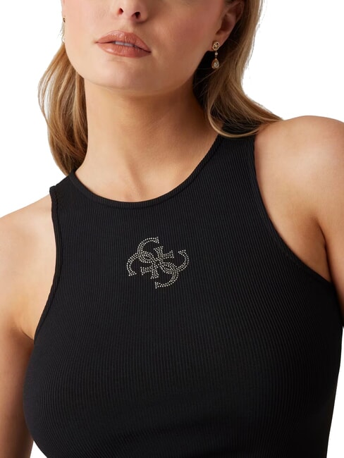 NEW SL ROUND GUENDALINA Canotta logo 4G strass jetbla - T-shirt e Top Donna