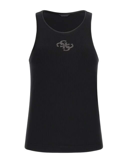 NEW SL ROUND GUENDALINA Canotta logo 4G strass jetbla - T-shirt e Top Donna