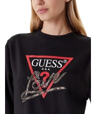 GUESS STUDDED LOVE Felpa girocollo con stampa a borchiette jetbla - Felpe Donna - 3