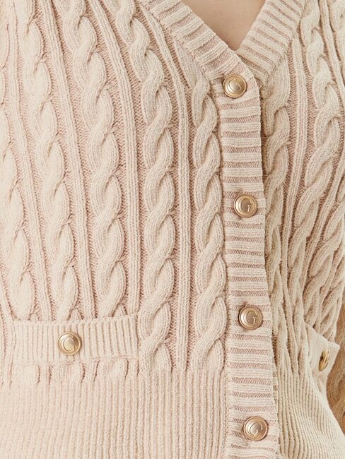 GISELLE Cardigan a trecce con bottoni cream vanise - Maglie Donna