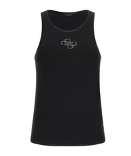 GUESS NEW SL ROUND GUENDALINA Canotta logo 4G strass jetbla - T-shirt e Top Donna - 4