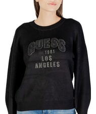 GUESS LEIGHTON LOGO Maglione a girocollo jetbla - Maglie Donna - 5