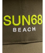 SUN68 LOGO Cappello modello baseball in cotone militare scuro - Cappelli - 3