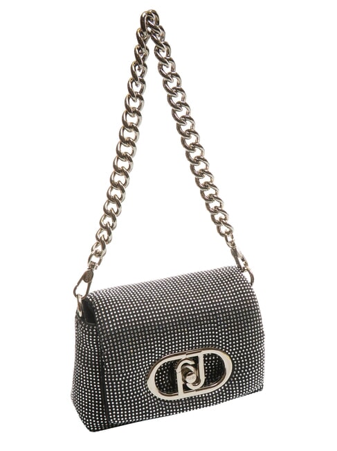 LAPUFFY Borsa micro a spalla con strass nero/steel - Borse Donna