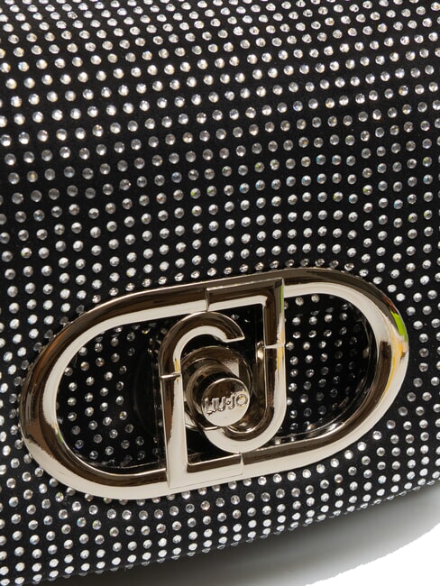 LAPUFFY Borsa micro a spalla con strass nero/steel - Borse Donna