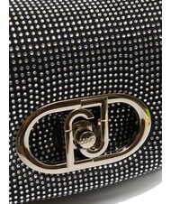 LIUJO LAPUFFY Borsa micro a spalla con strass nero/steel - Borse Donna - 3