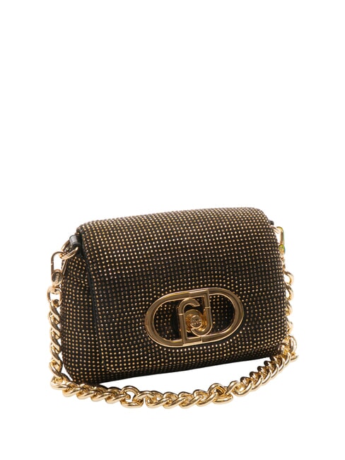LAPUFFY Borsa micro a spalla con strass nero/brass gold - Borse Donna