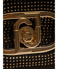 LIUJO LAPUFFY Borsa micro a spalla con strass nero/brass gold - Borse Donna - 3