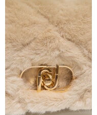 LIUJO LAPUFFY Borsa peluche manico catena marmo - Borse Donna - 3