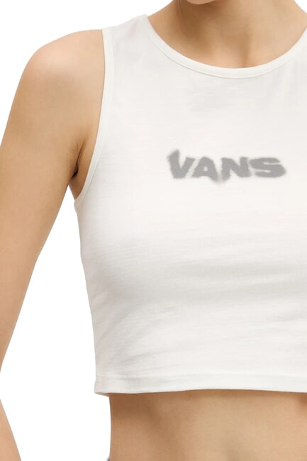 BLUR Canotta crop top stampa logo marshmallow - T-shirt e Top Donna