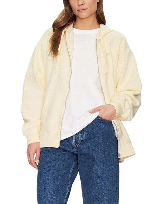 EVERYDAY Felpa full zip con cappuccio lemon icing - Felpe Donna