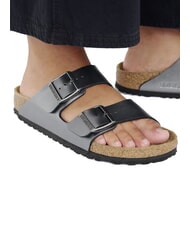 BIRKENSTOCK ARIZONA Sandalo ciabatta metallizzato black - Scarpe Donna - 8