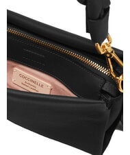 COCCINELLE BOHEME GRANA DOUBLE Borsa piccola a mano in pelle martellata noir/cognac - Borse Donna - 3