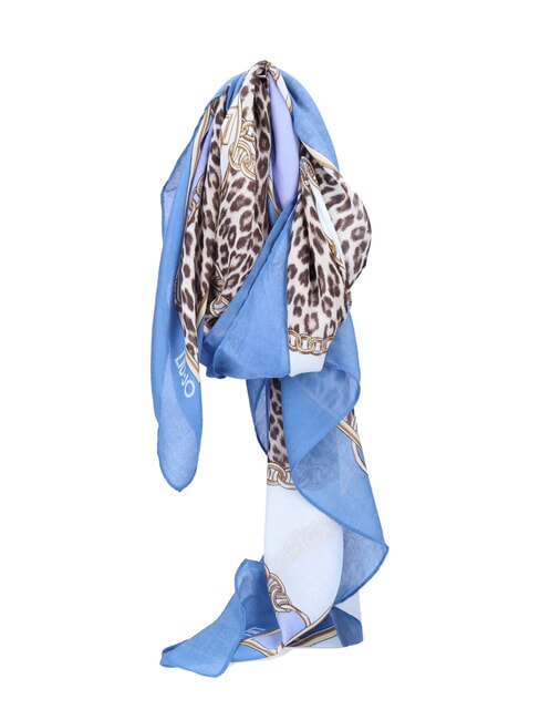 ANIMALIER CHAIN Foulard con stampa all over light denim - Sciarpe