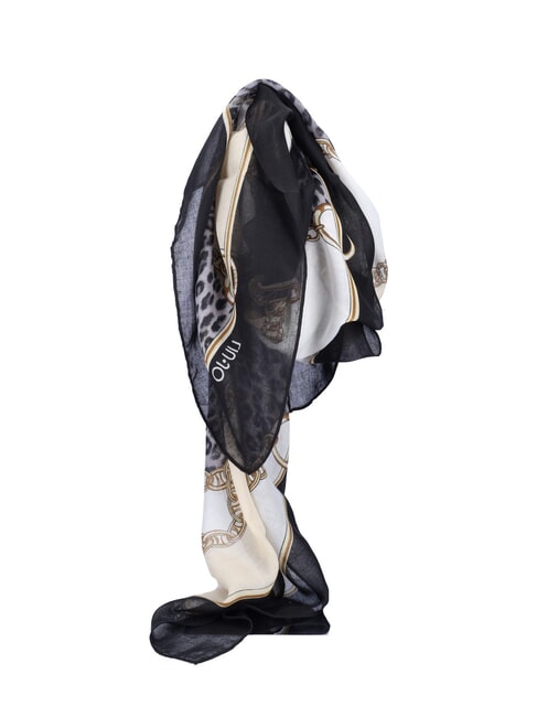 ANIMALIER CHAIN Foulard con stampa all over NERO - Sciarpe