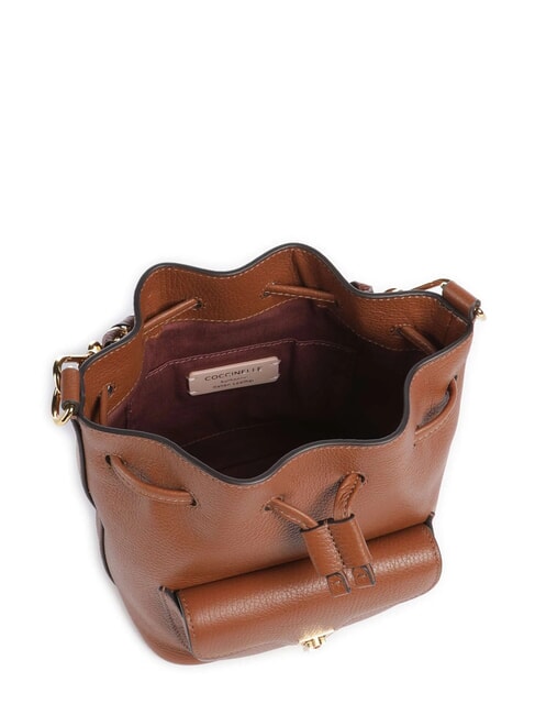 BEAT GENERATION Mini Secchiello in pelle cognac - Borse Donna