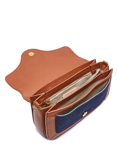 C-ME DENIM Borsa a spalla blue den/cognac - Borse Donna