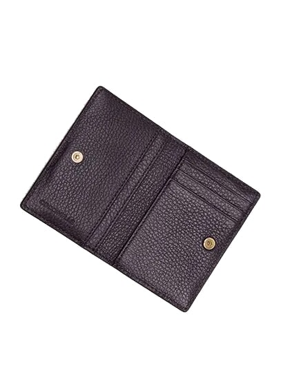 METALLIC SOFT Portafoglio verticale in pelle prune - Portafogli Donna